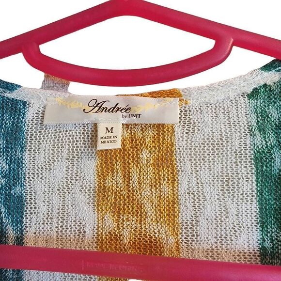 NWOT Andrée By Unit Medium Spring Striped Lightweight Cardigan - Picture 2 of 9